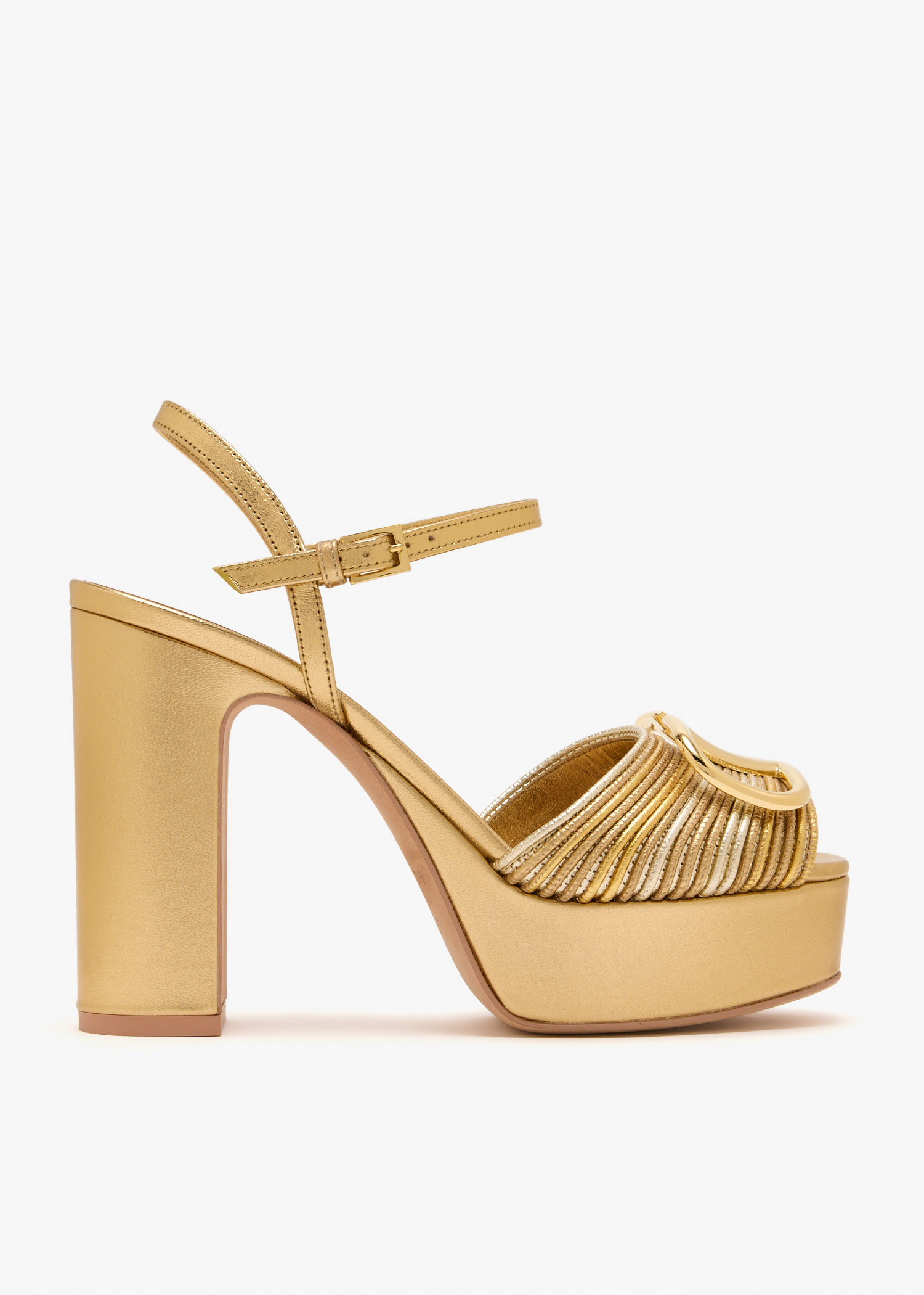 

VLogo Signature platform sandals, Gold