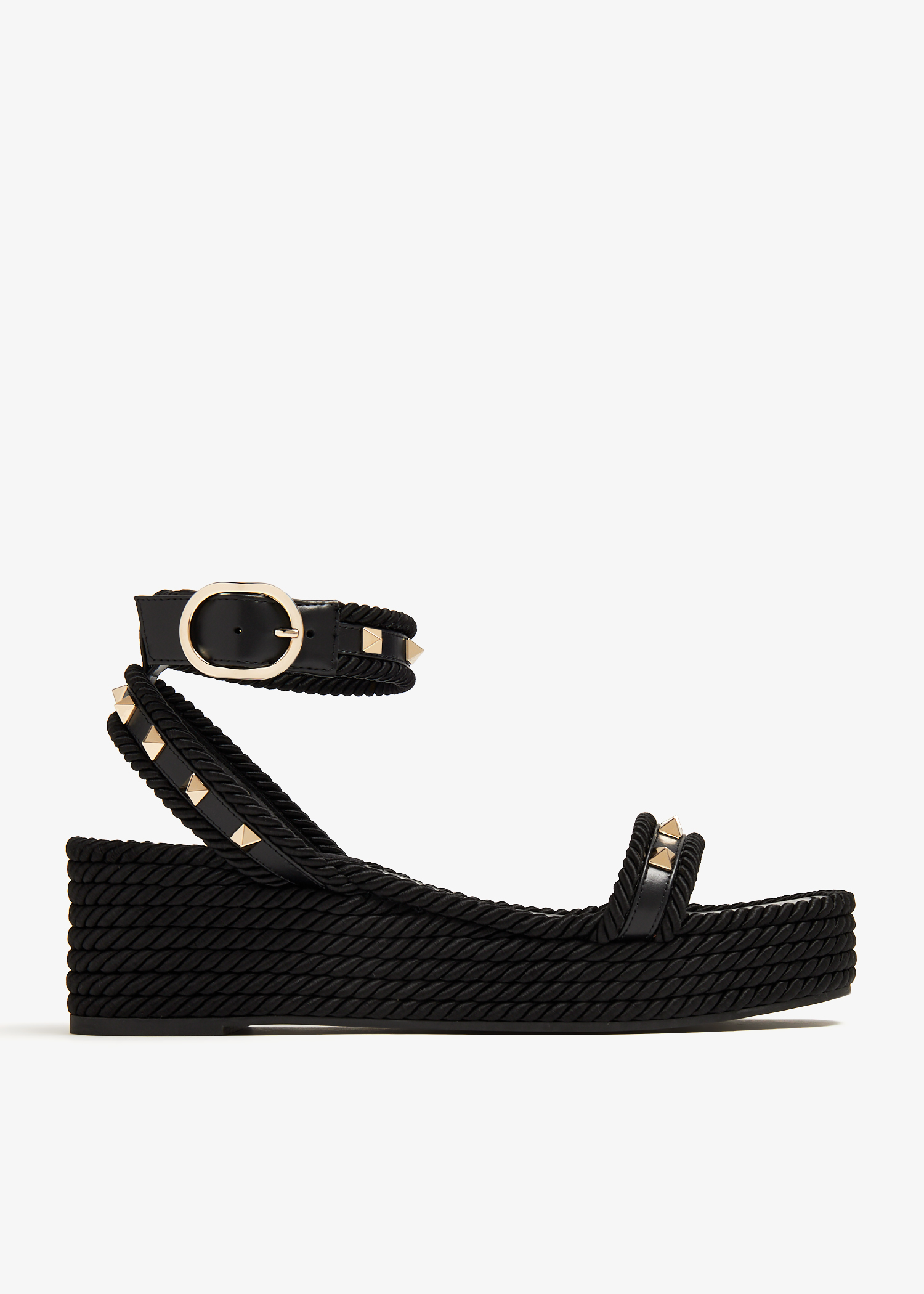 

Rockstud Torchon flatform sandals, Black