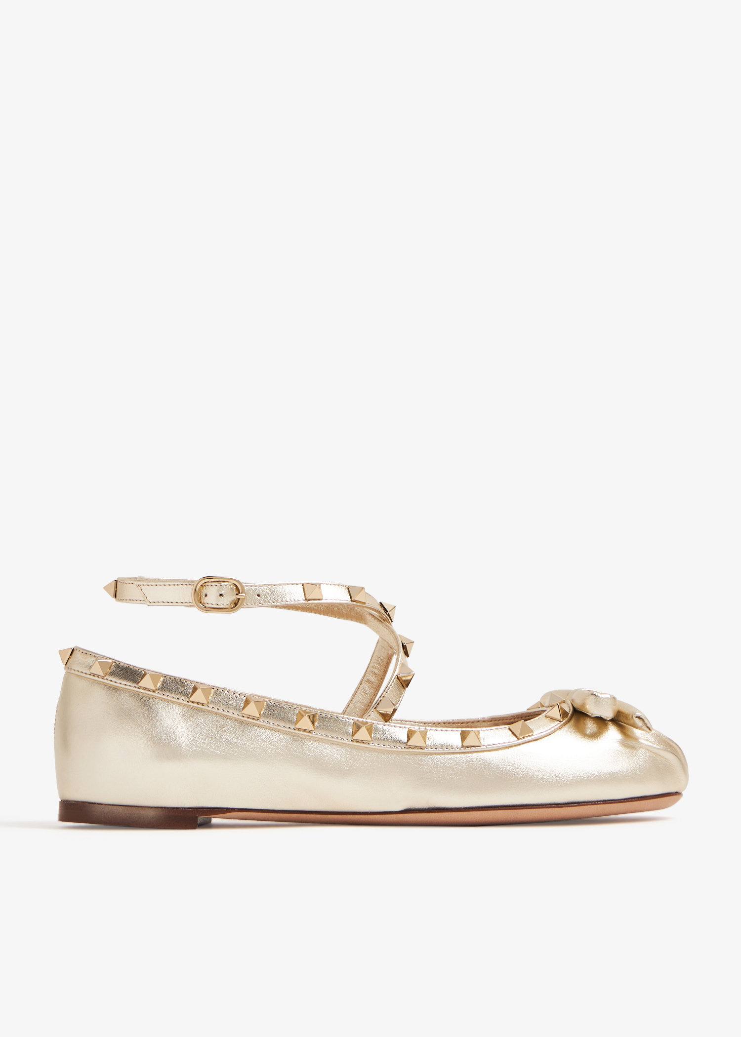 Rockstud ballerinas, Gold