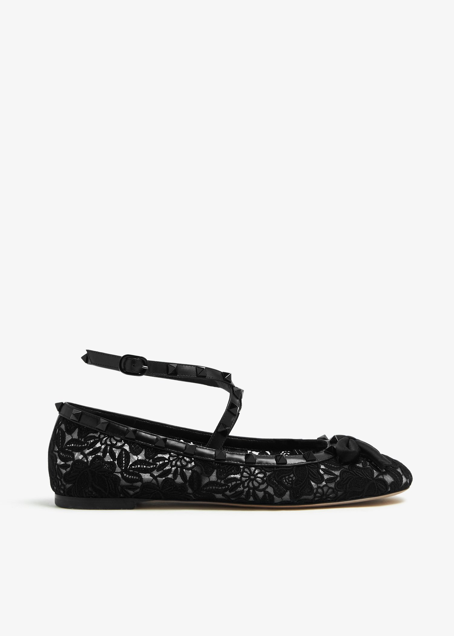 

Rockstud mesh ballerinas, Black