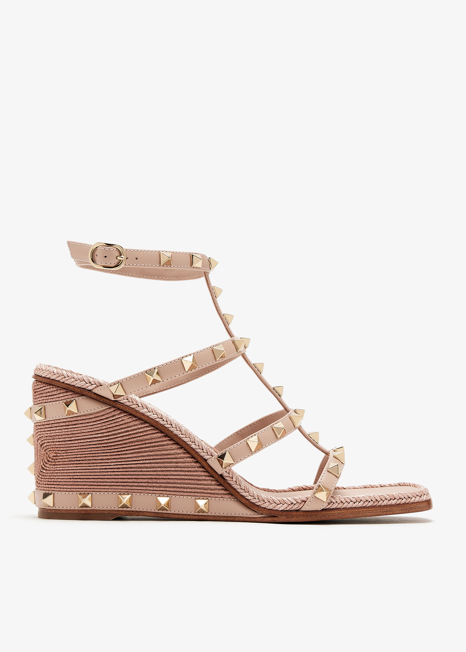 

Rockstud wedge sandals, Beige