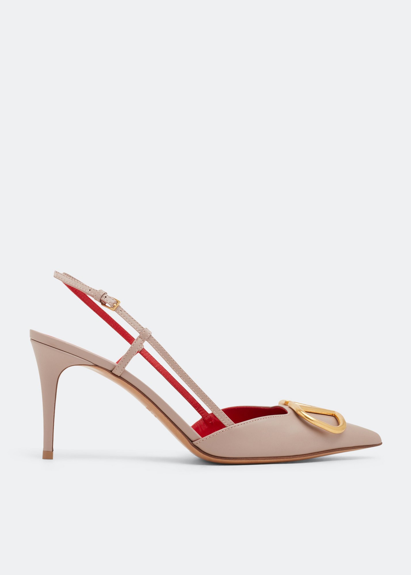 

VLogo Signature slingback pumps, Beige