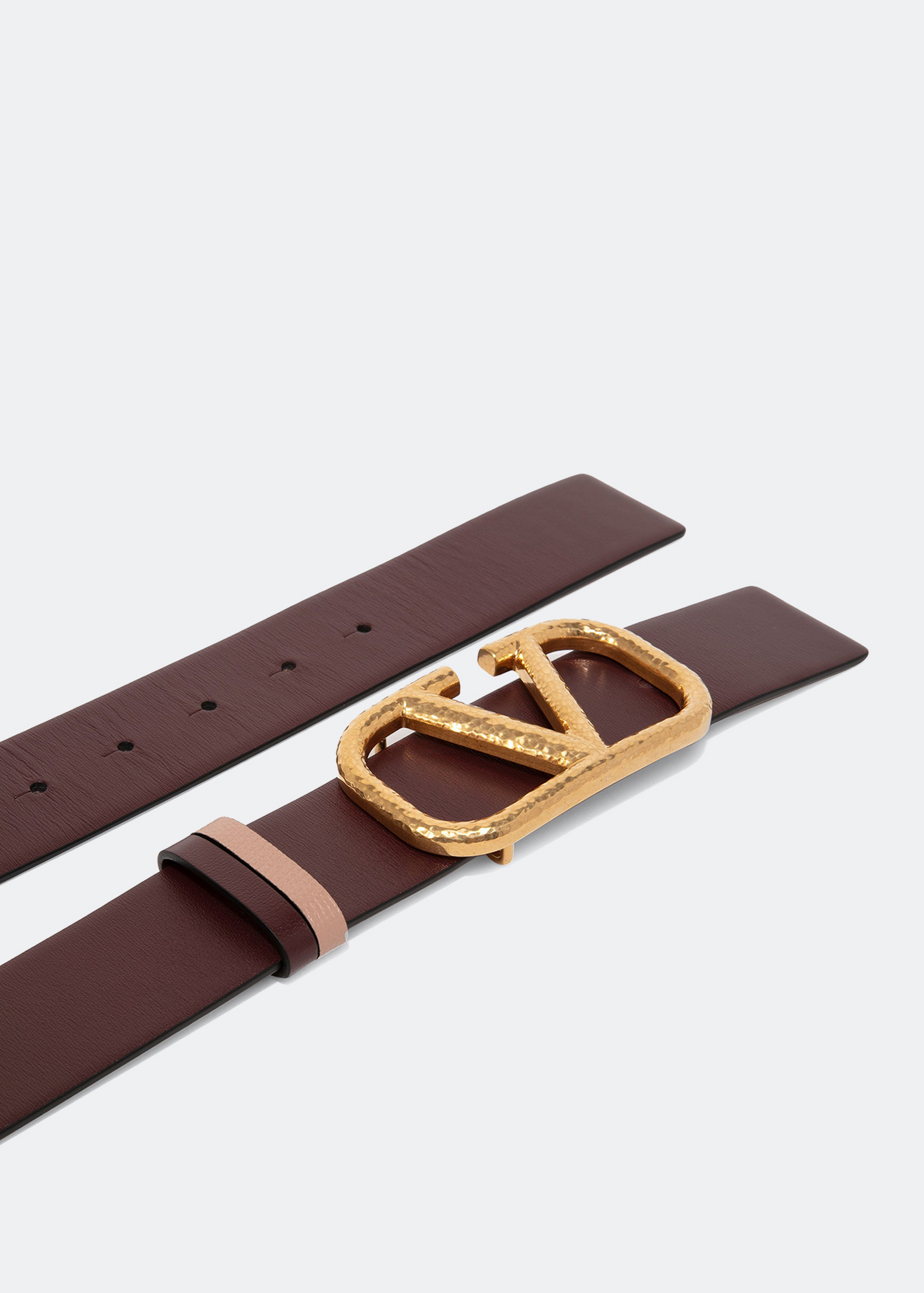 

VLOGO SIGNATURE BUCKLE BELT, Burgundy