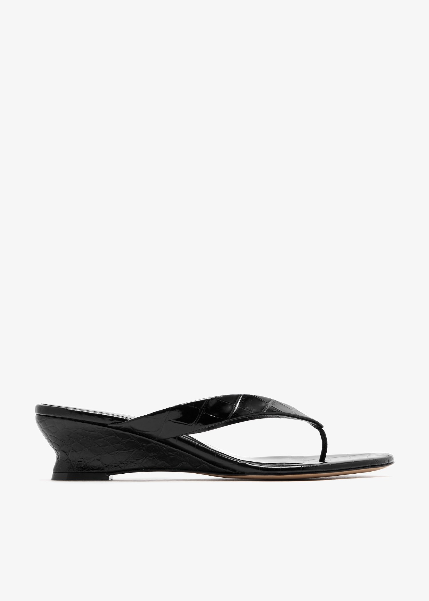 

Micro wedge thong sandals, Black