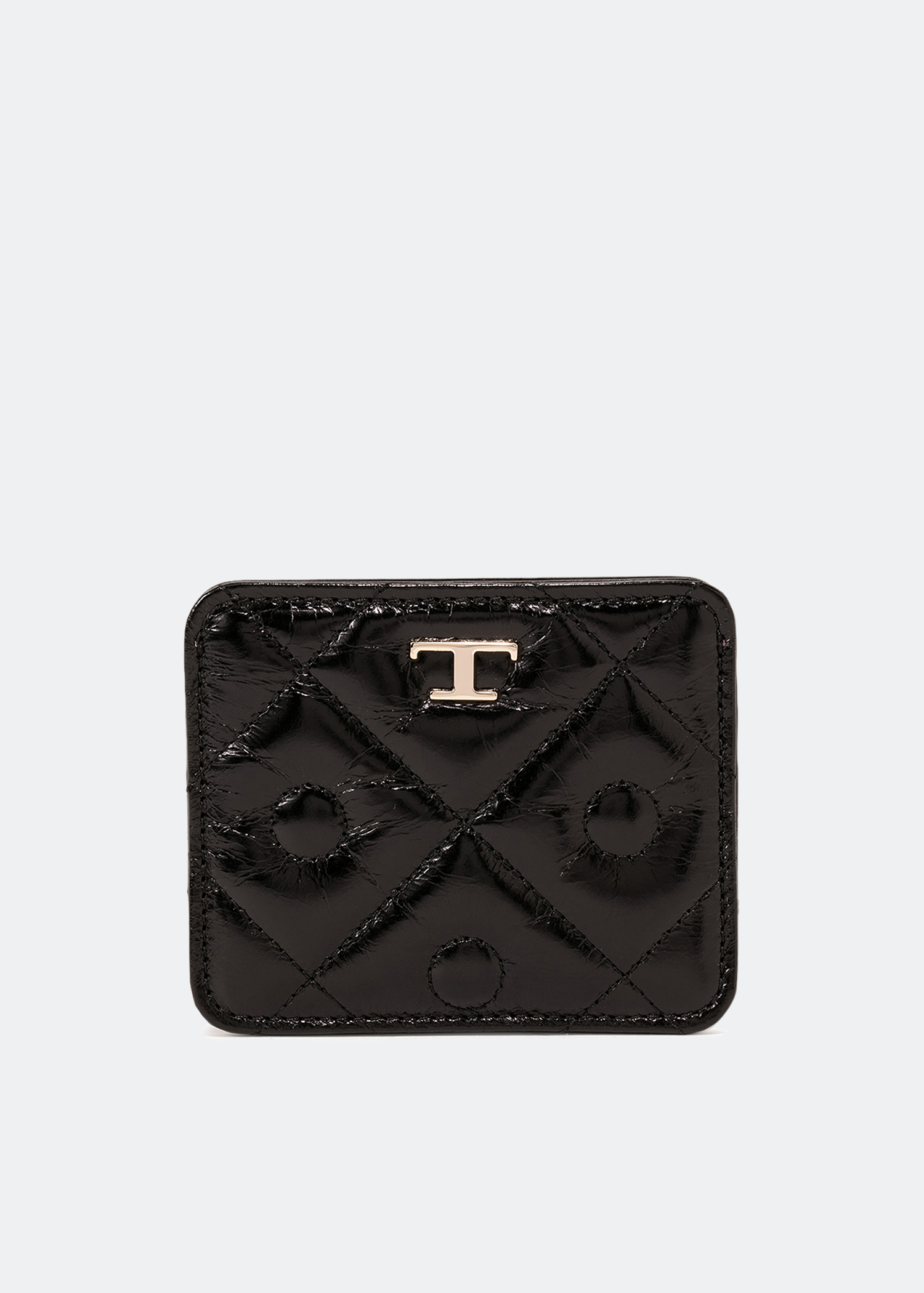 

Leather padded card holder, Black