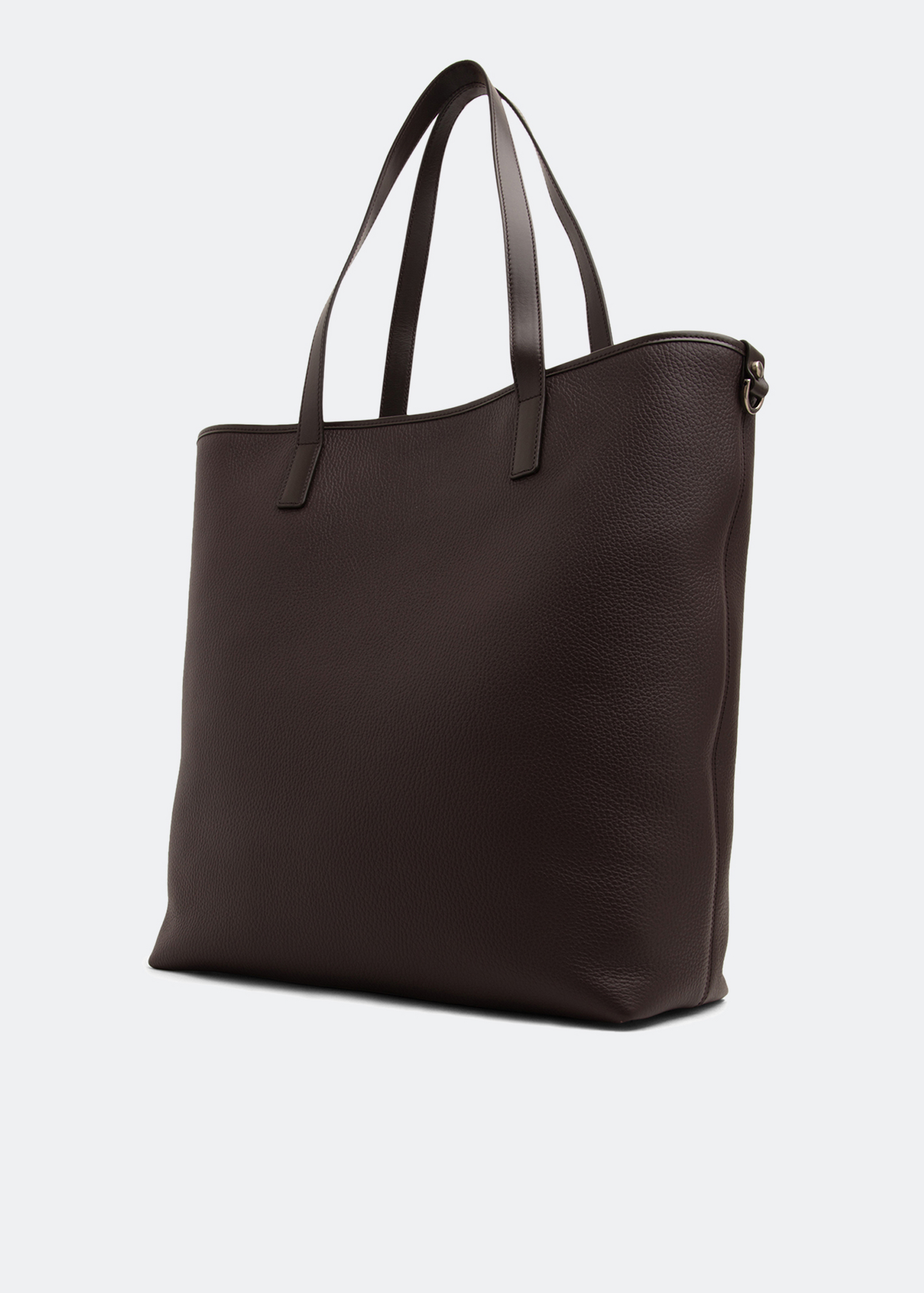 

Leather shopping tote bag, Brown