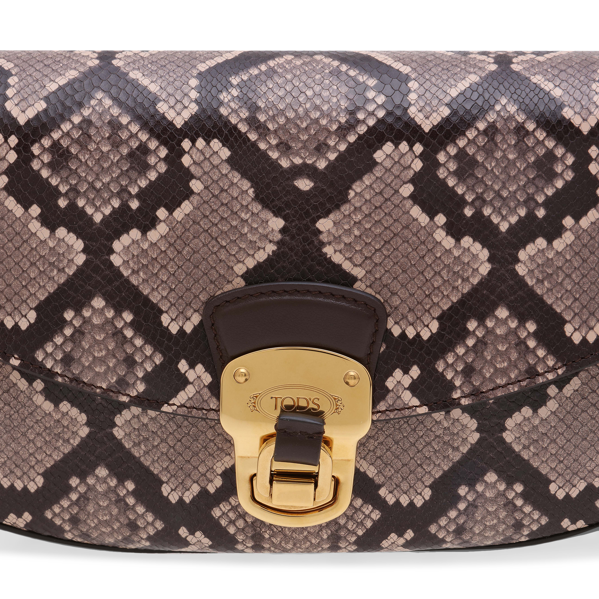 

Snake-effect leather bag, Animal print