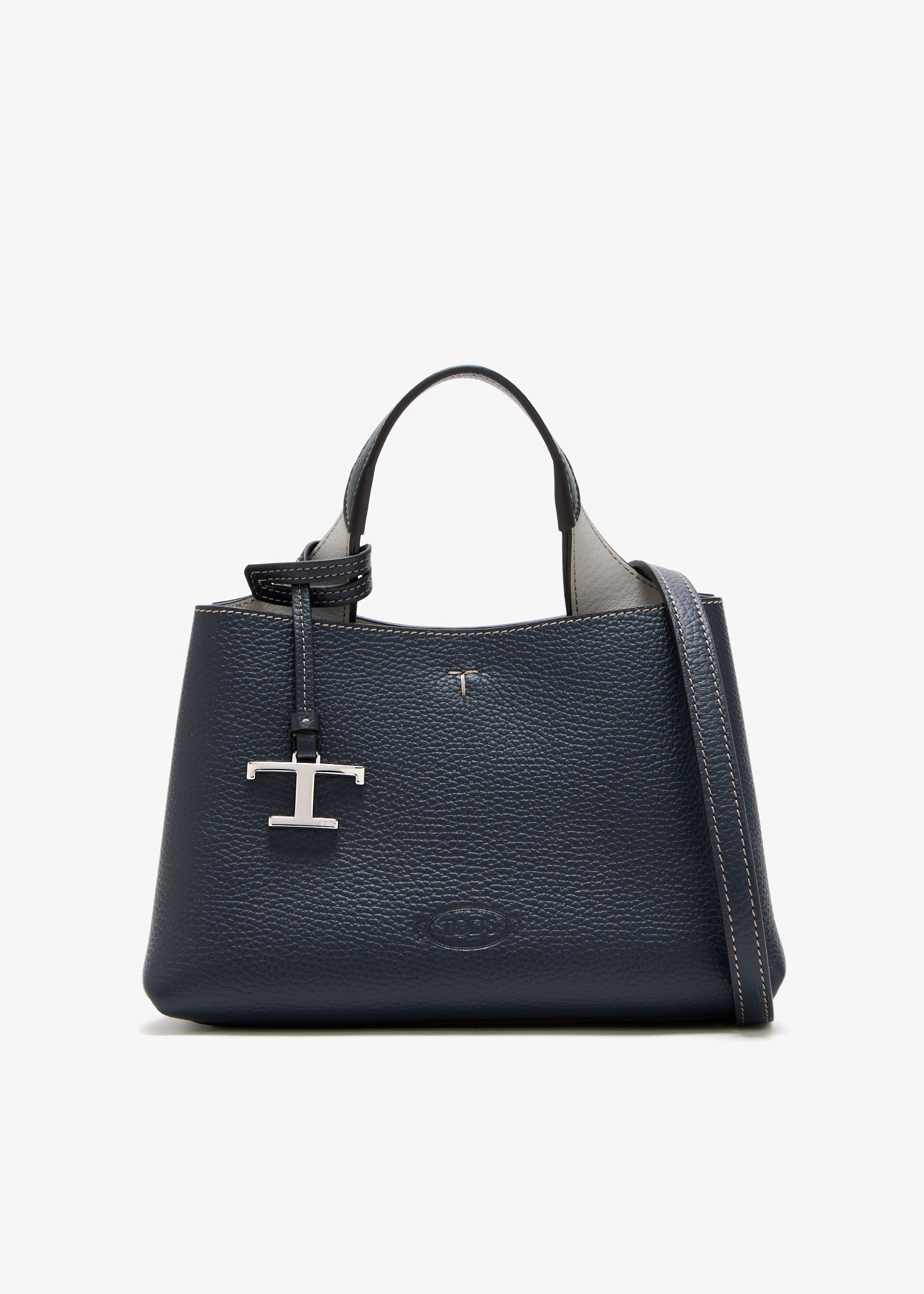 

Leather micro bag, Navy