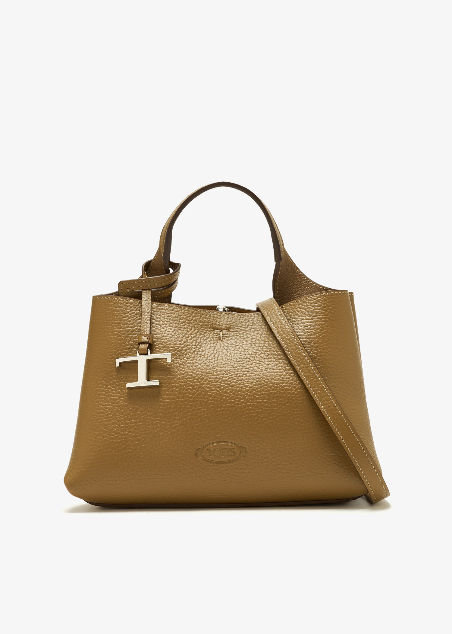 

Leather micro bag, Khaki