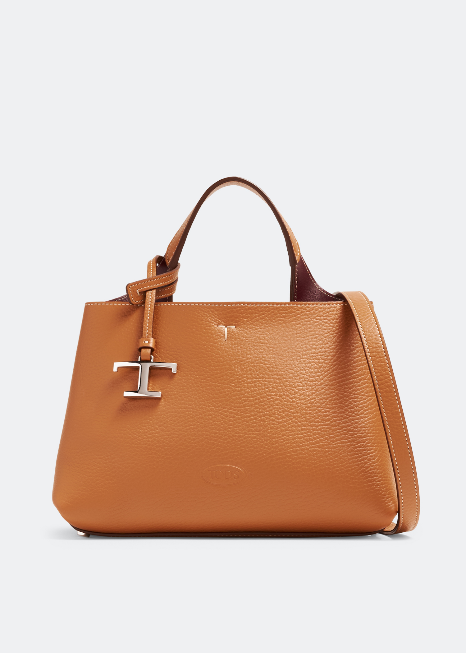 

Leather micro bag, Brown