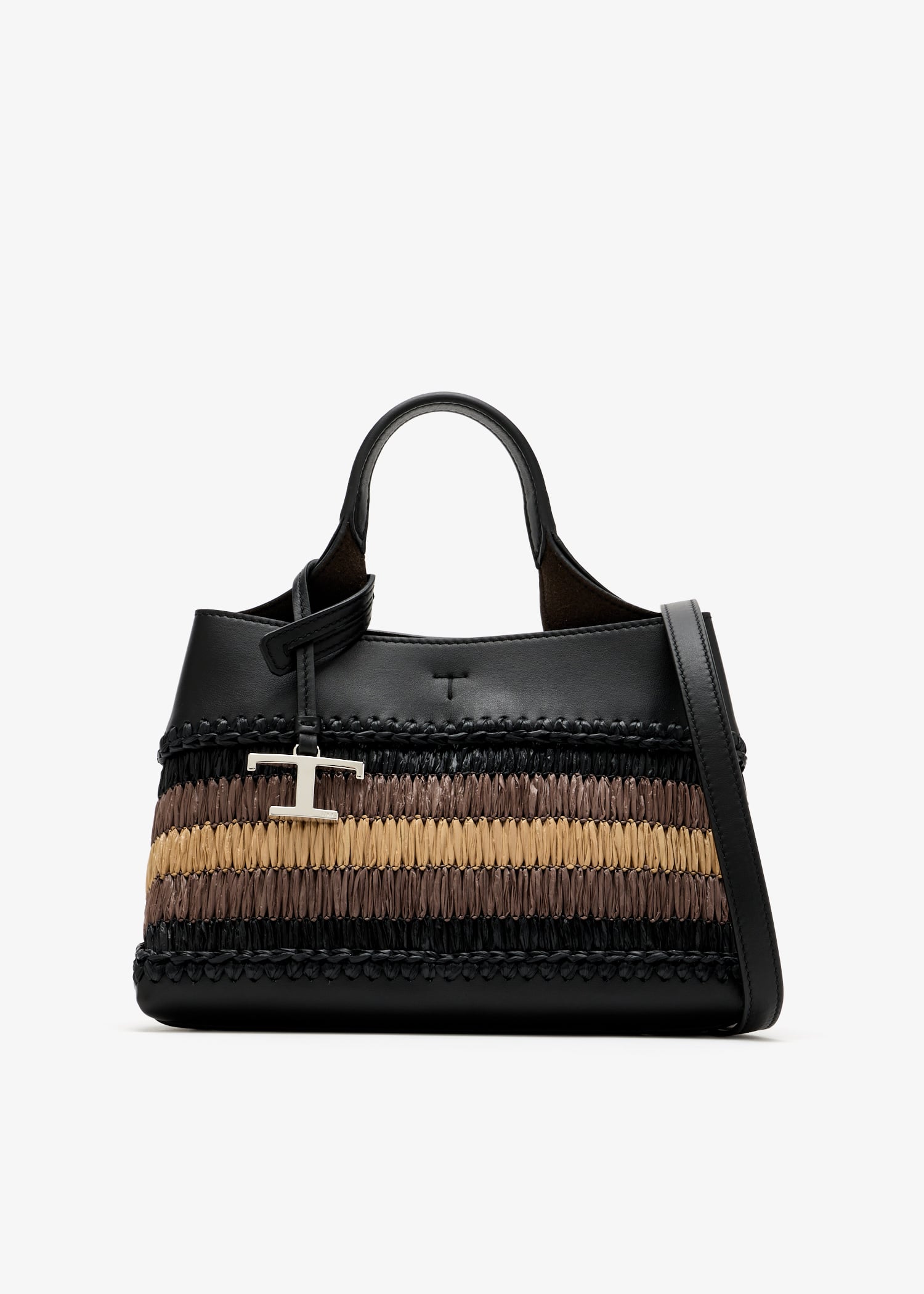 

Raffia micro bag, Black