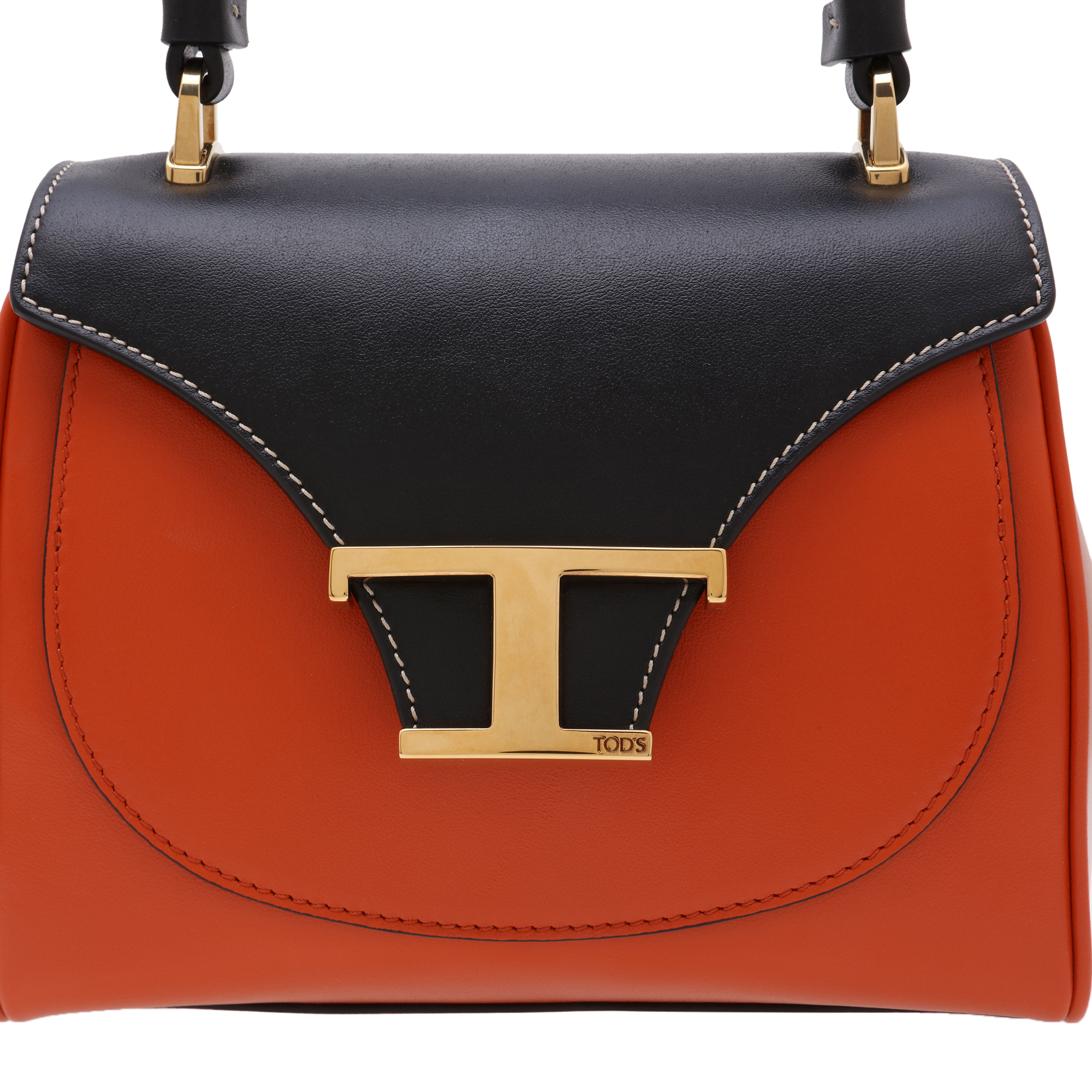 

Leather top-handle bag, Multi-coloured