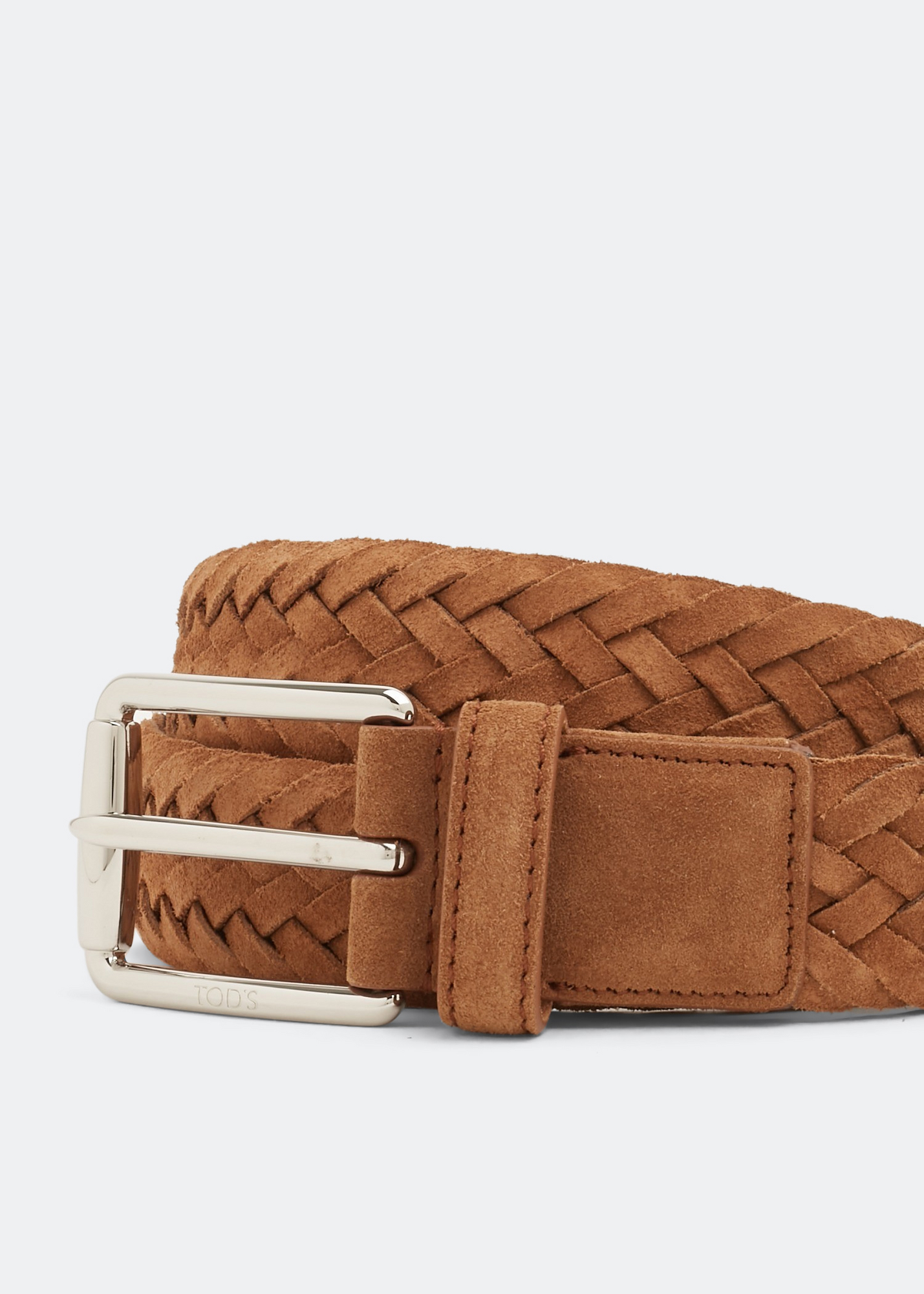 

Braided suede belt, Brown