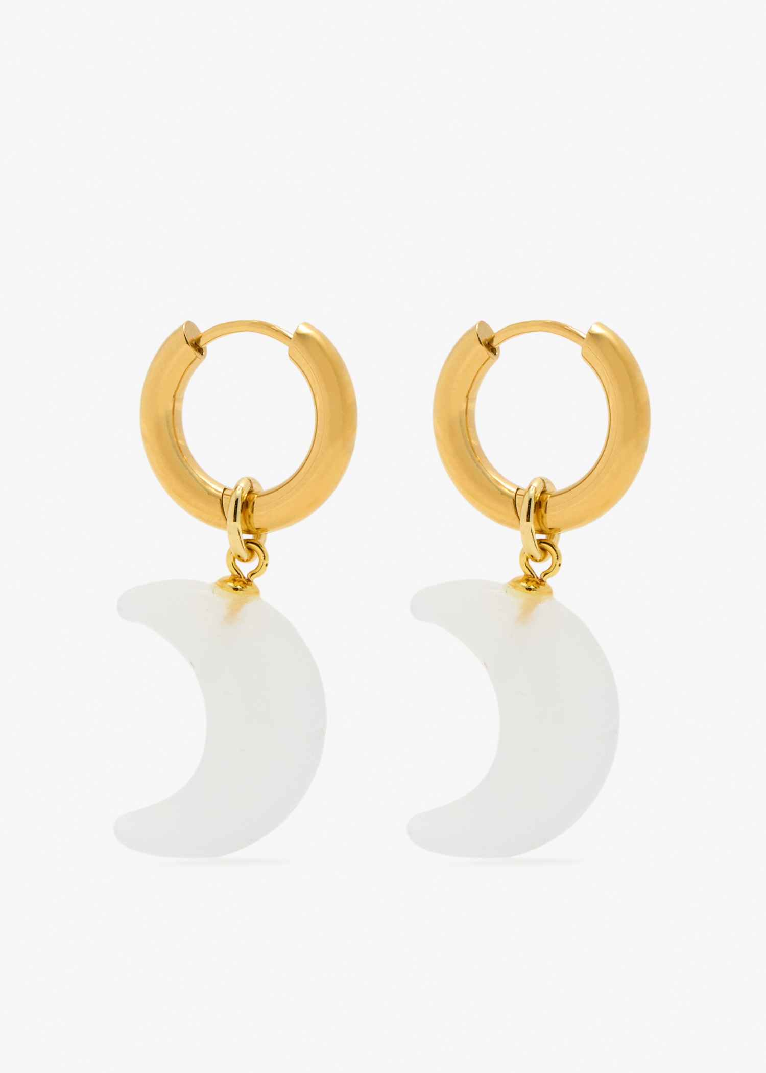 

Lunar earrings, White