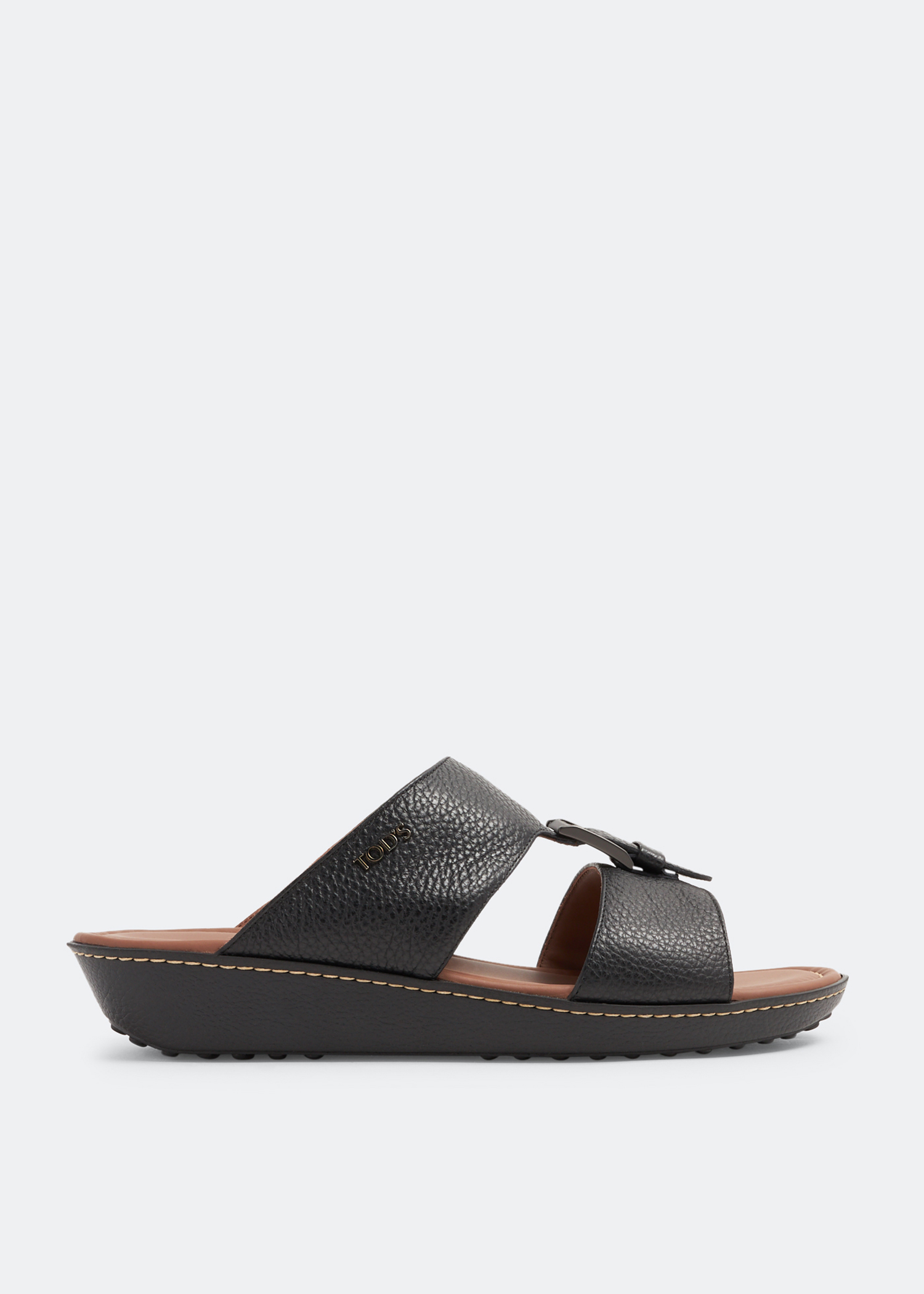 

Buckle leather sandals, Black
