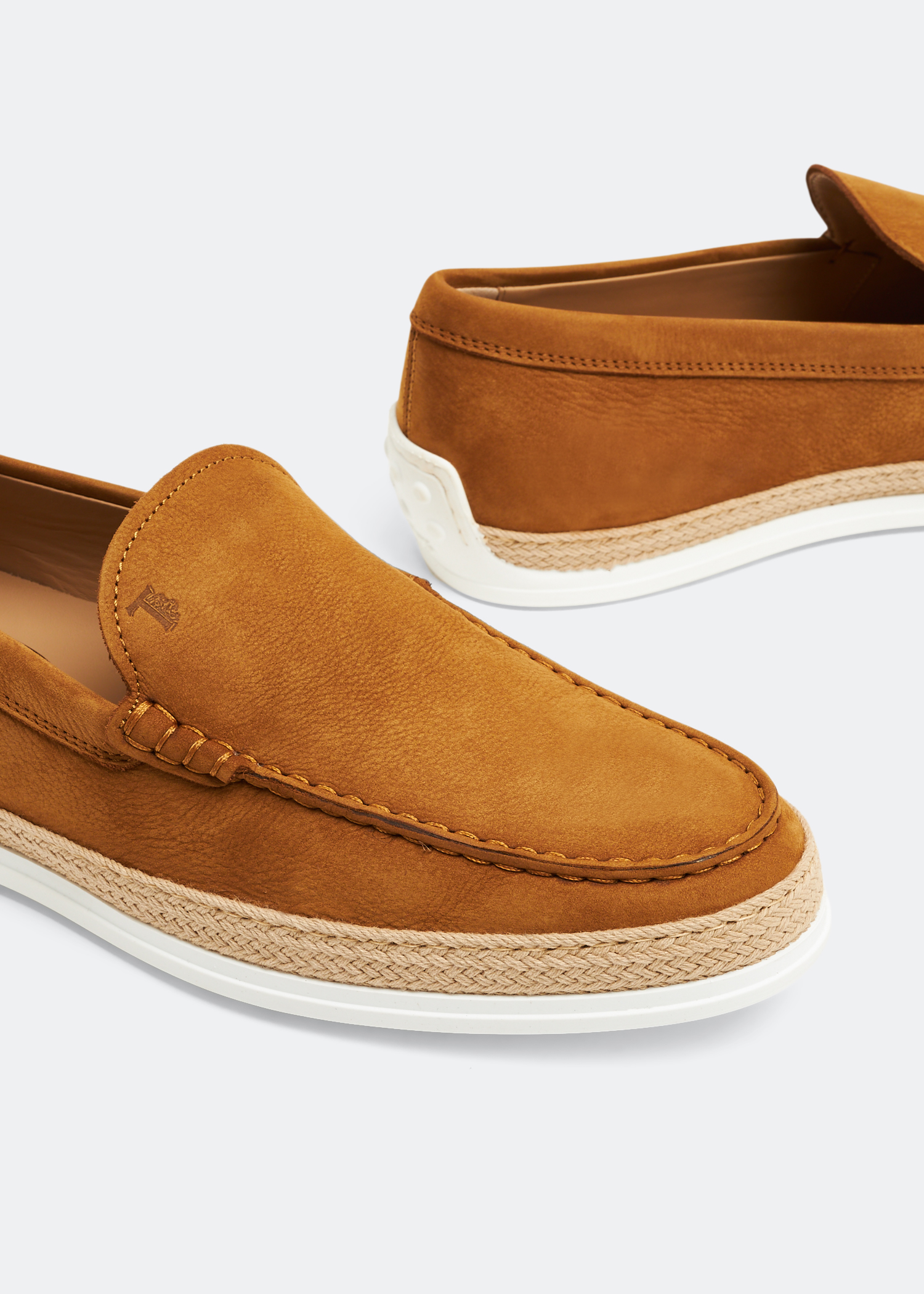 

Suede slip-on loafers, Brown