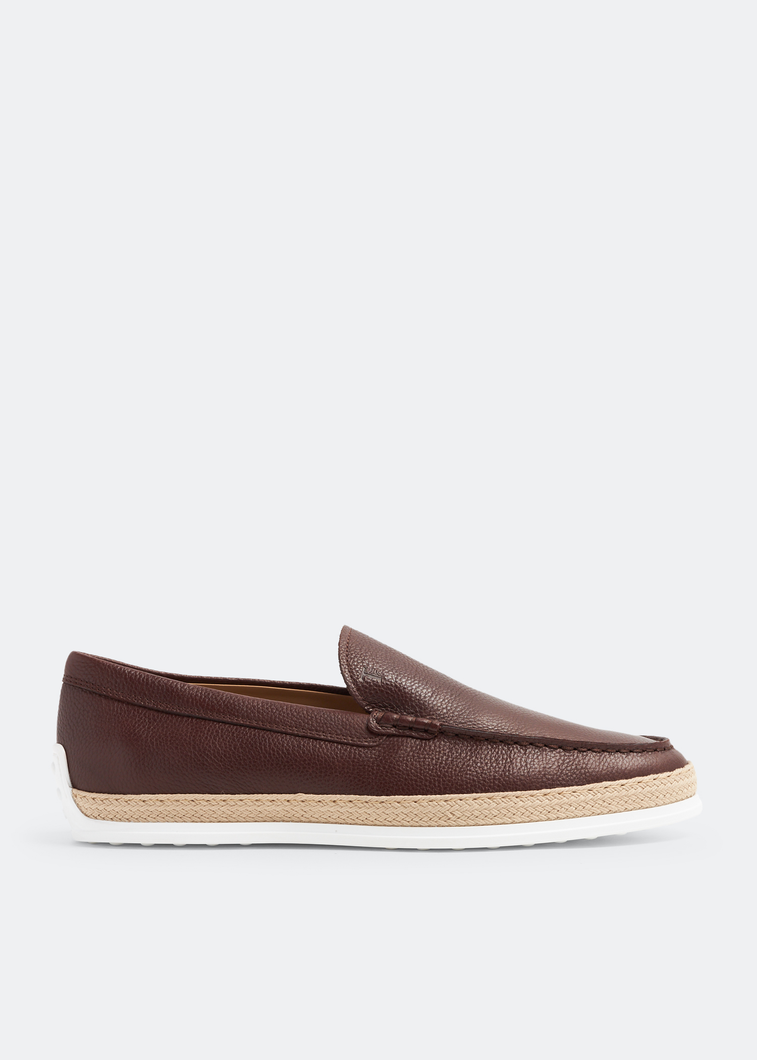

Leather slip-on shoes, Brown