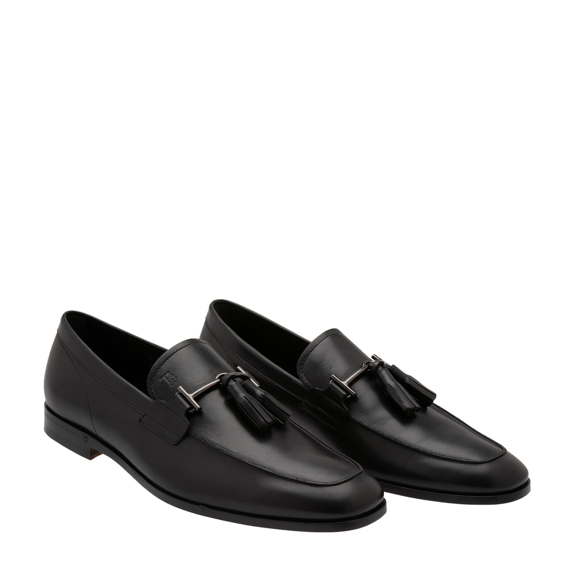 Leather tassel loafers, Black