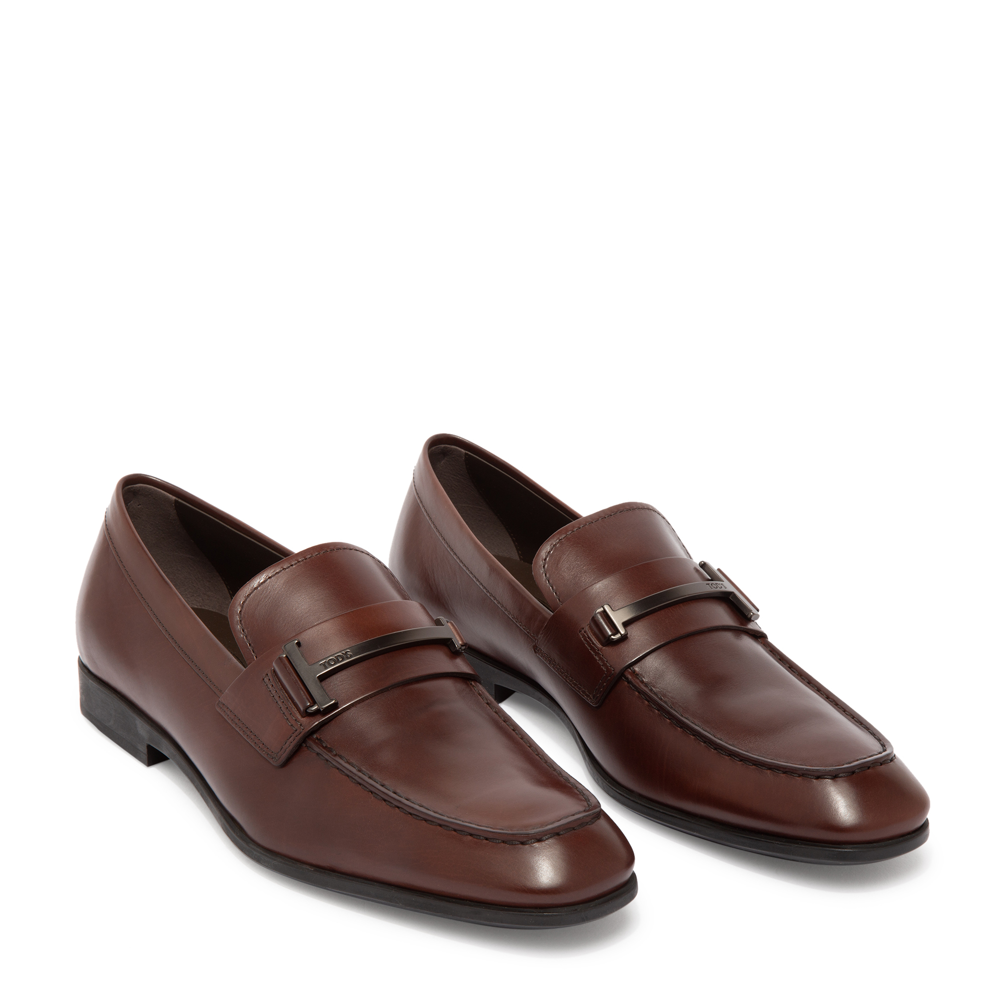 

Leather moccasin loafers, Brown