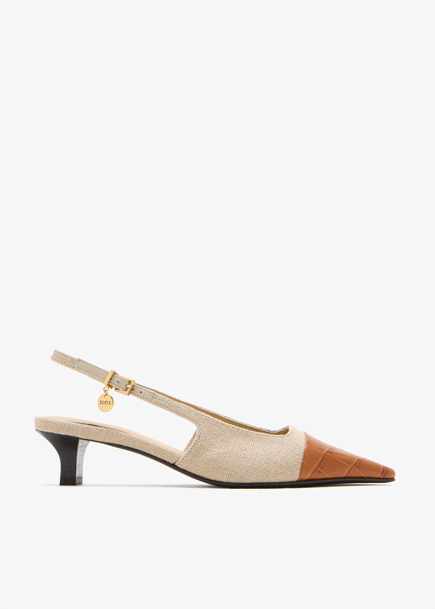

Canvas slingback pumps, Beige