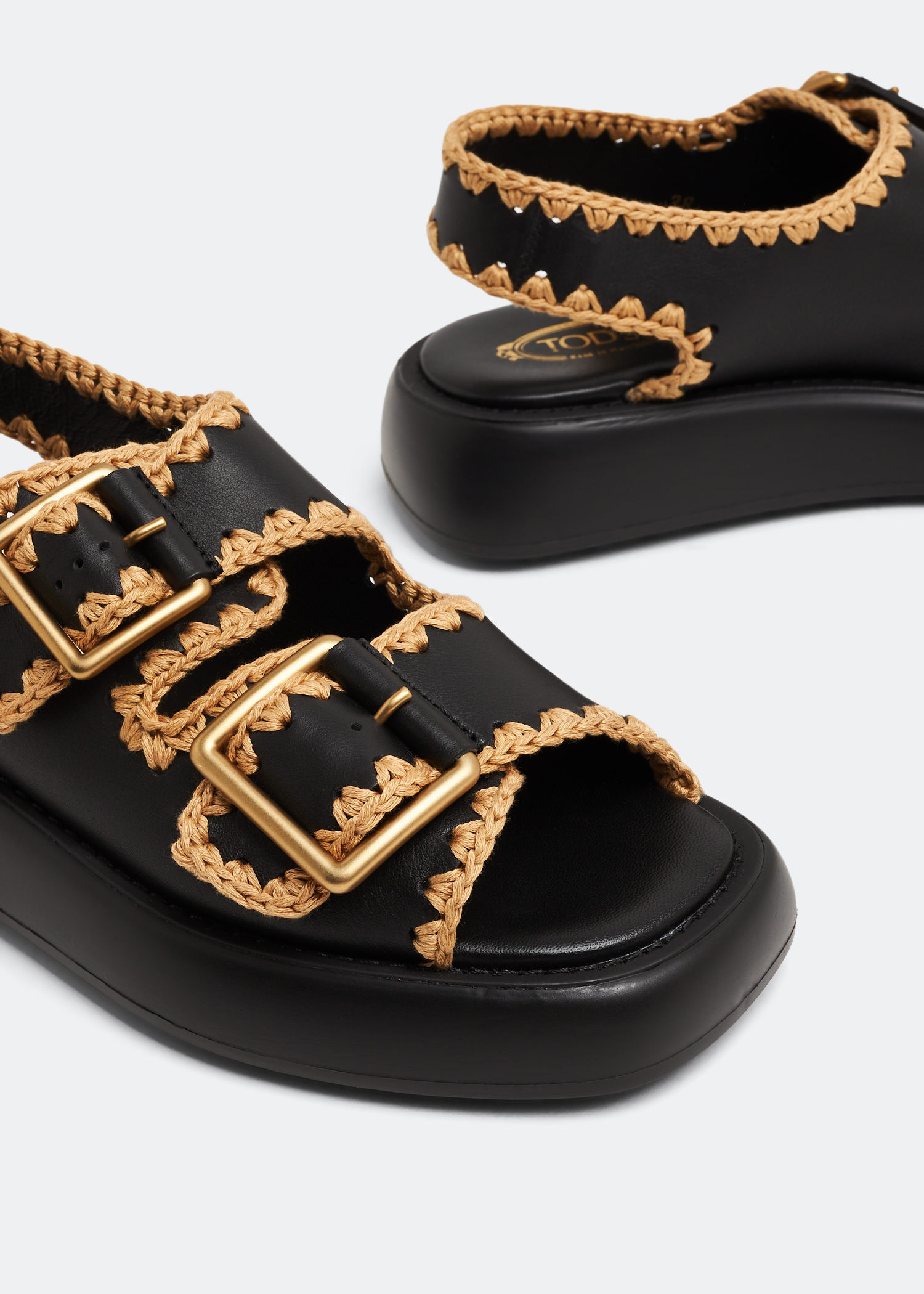 

Leather sandals, Black