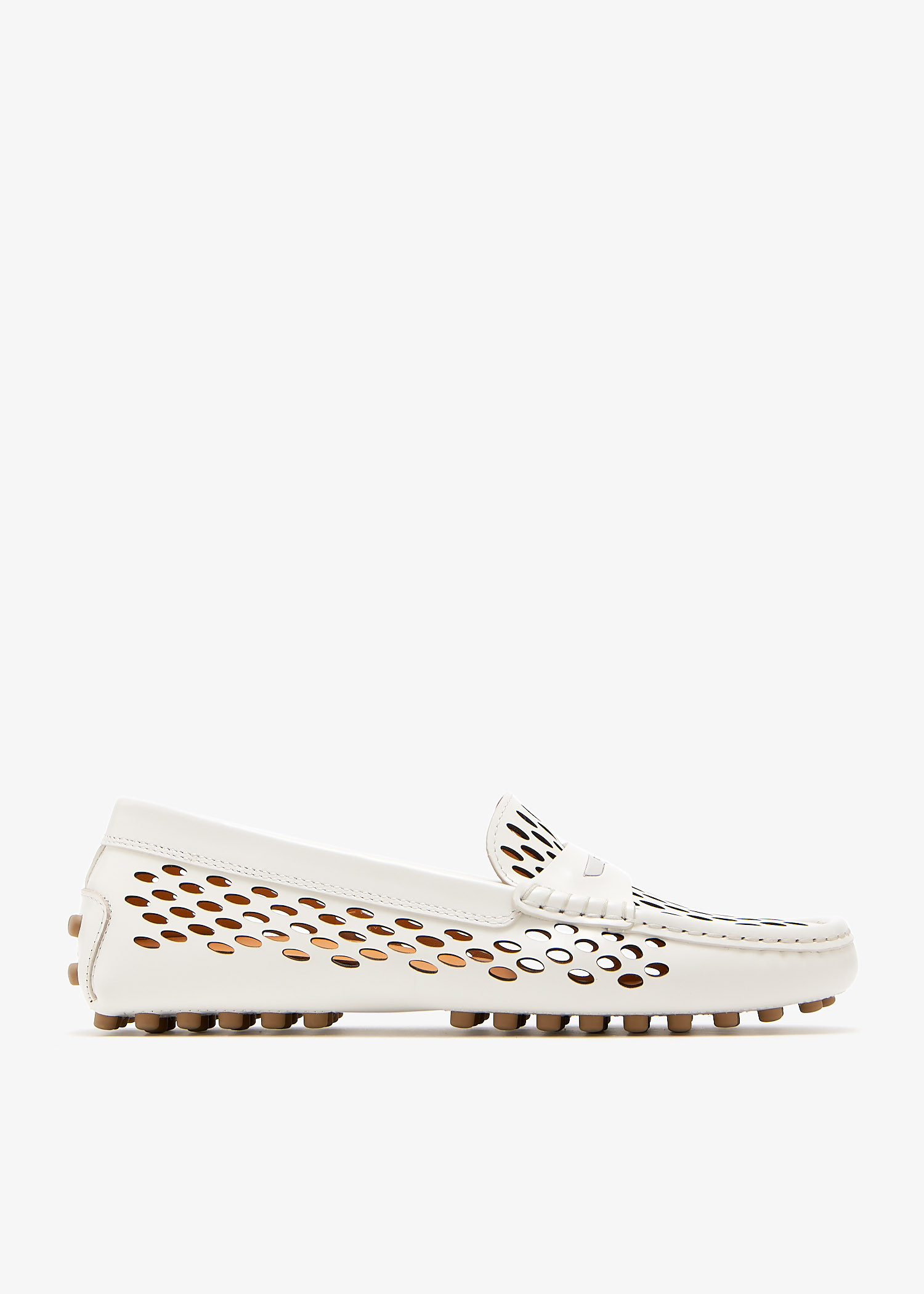 

Gommino driving shoes, White