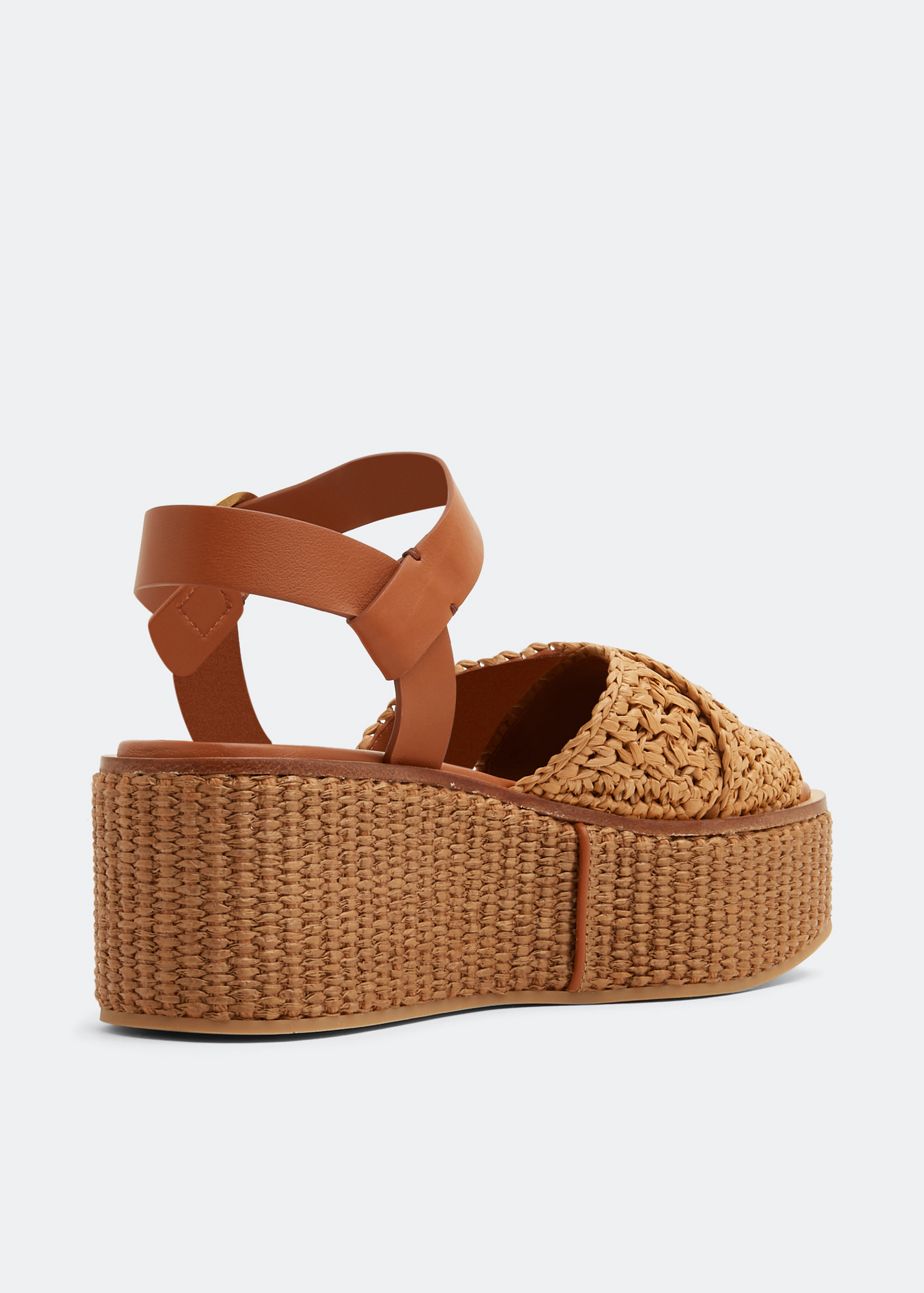 

Raffia wedge sandals, Brown