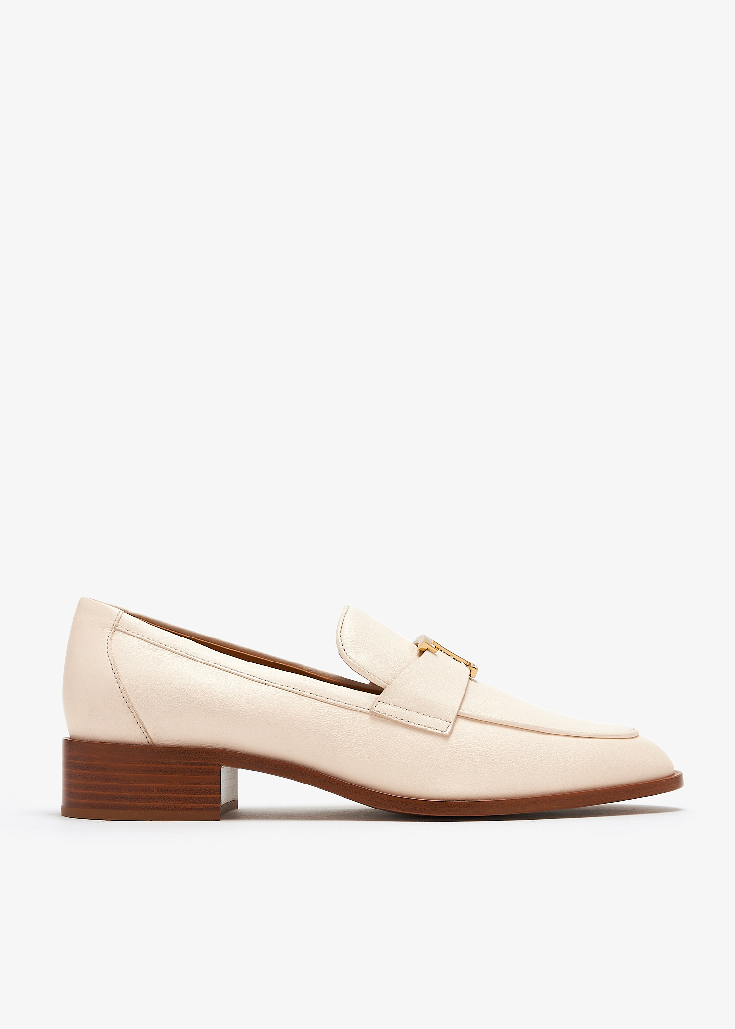 

T Timeless leather loafers, White