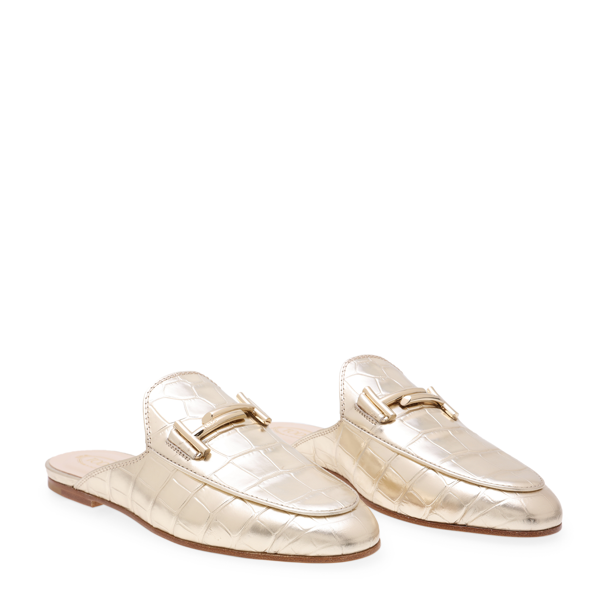 

Leather mules, Gold