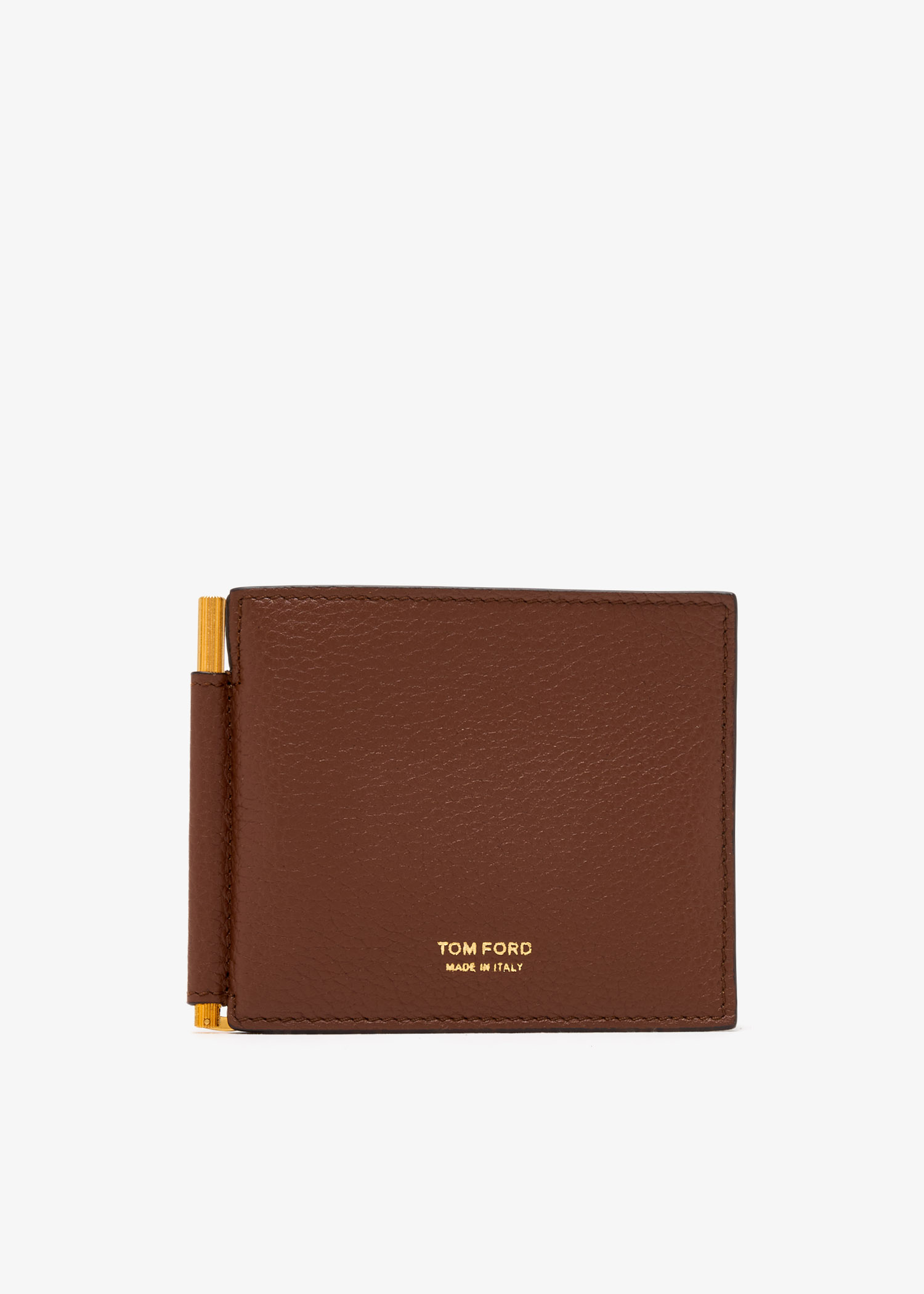 

Leather money clip wallet, Brown