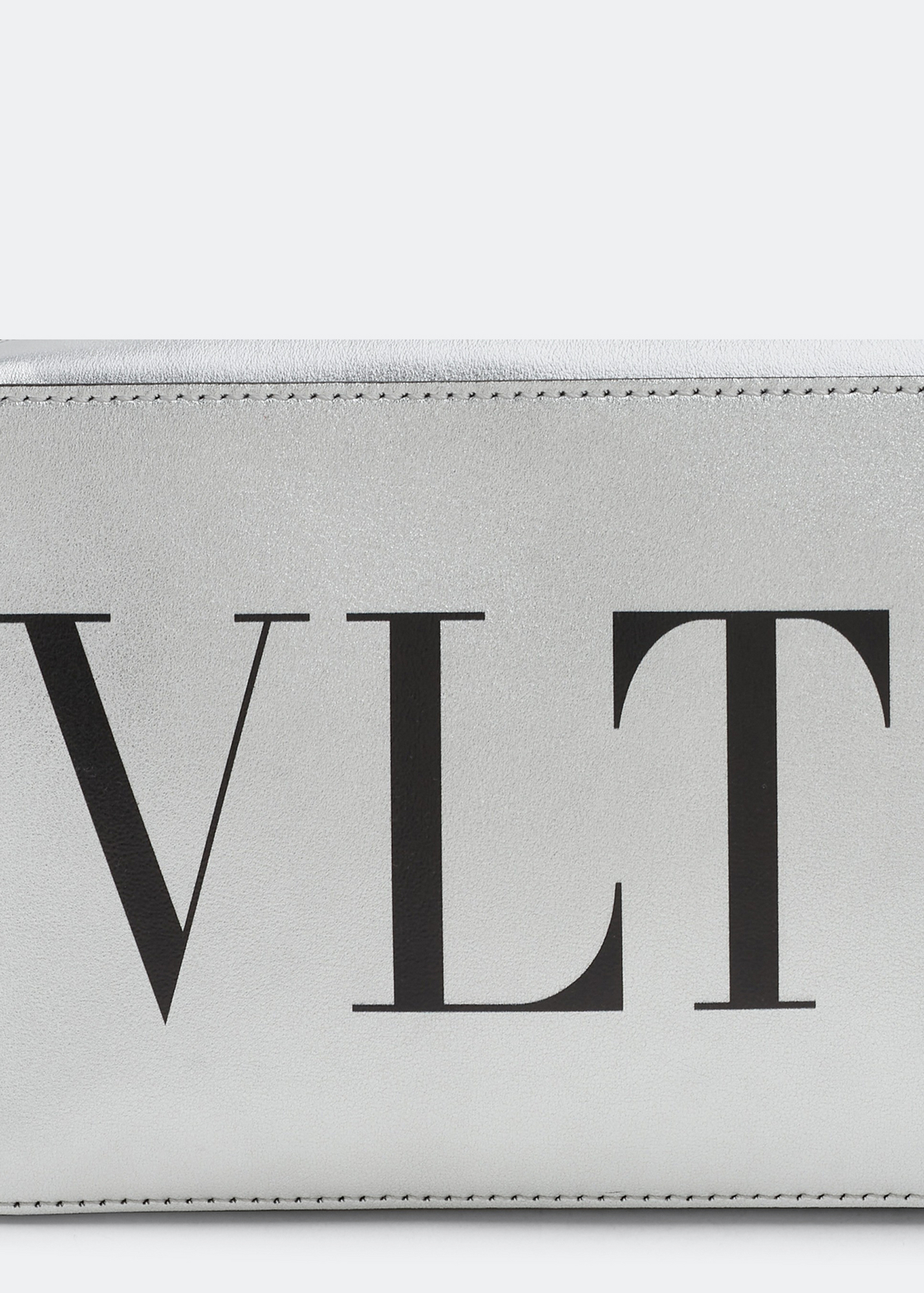 

VLTN leather crossbody bag, Silver