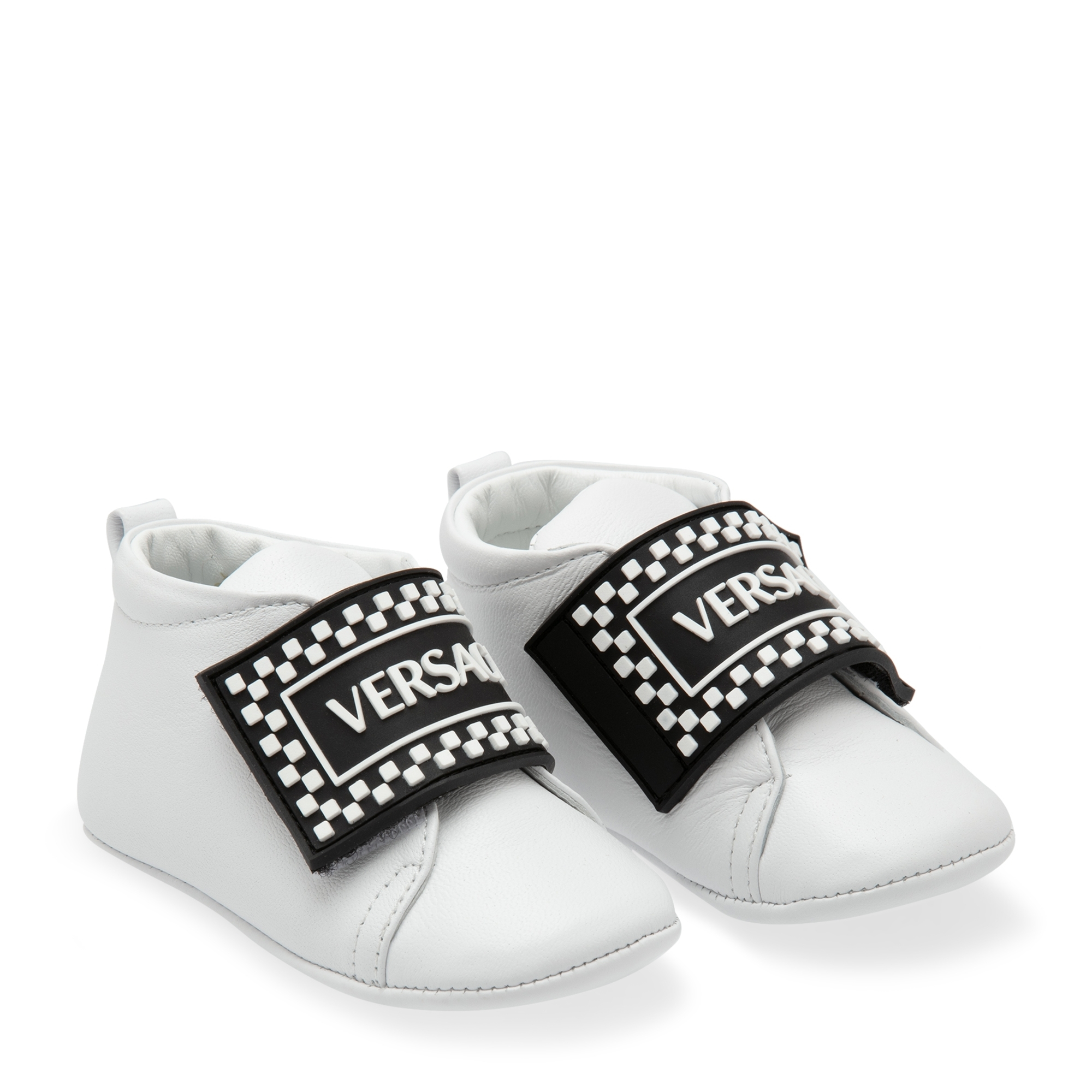 

Leather crib shoes, White