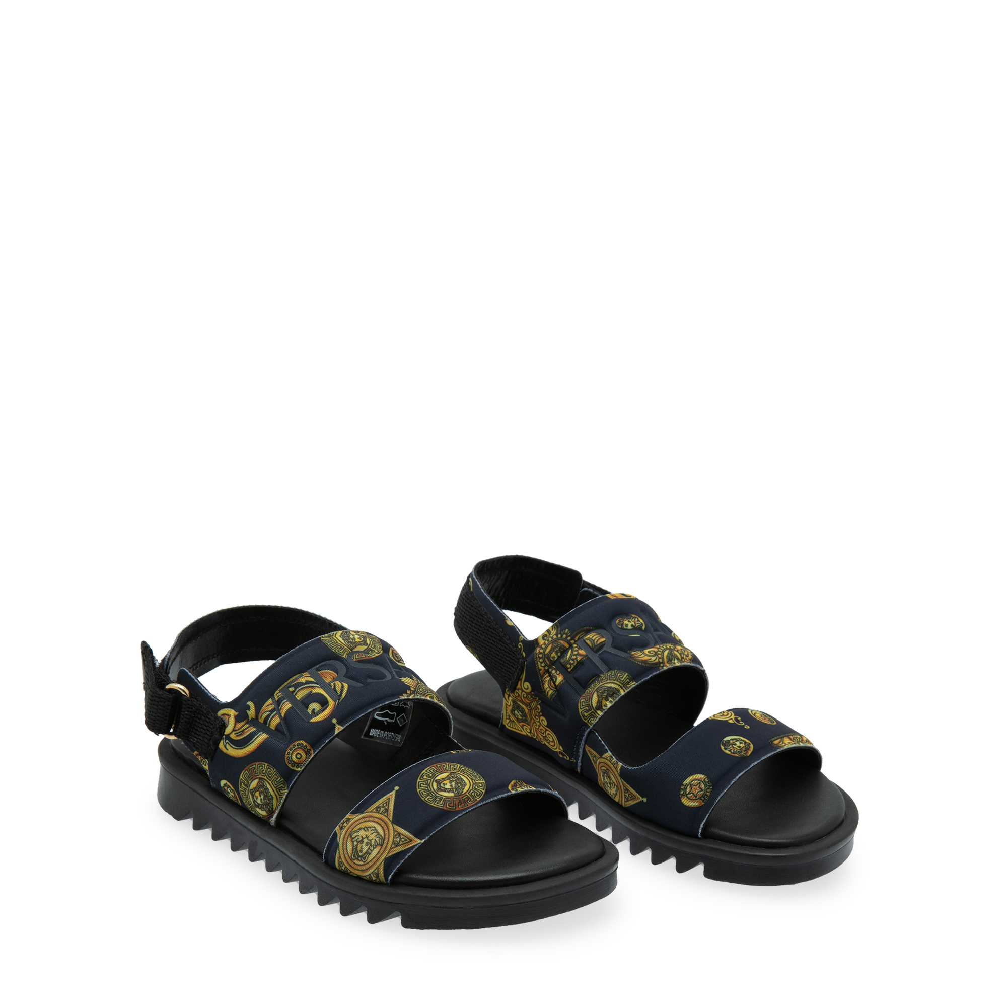 

Medusa print sandals, Blue