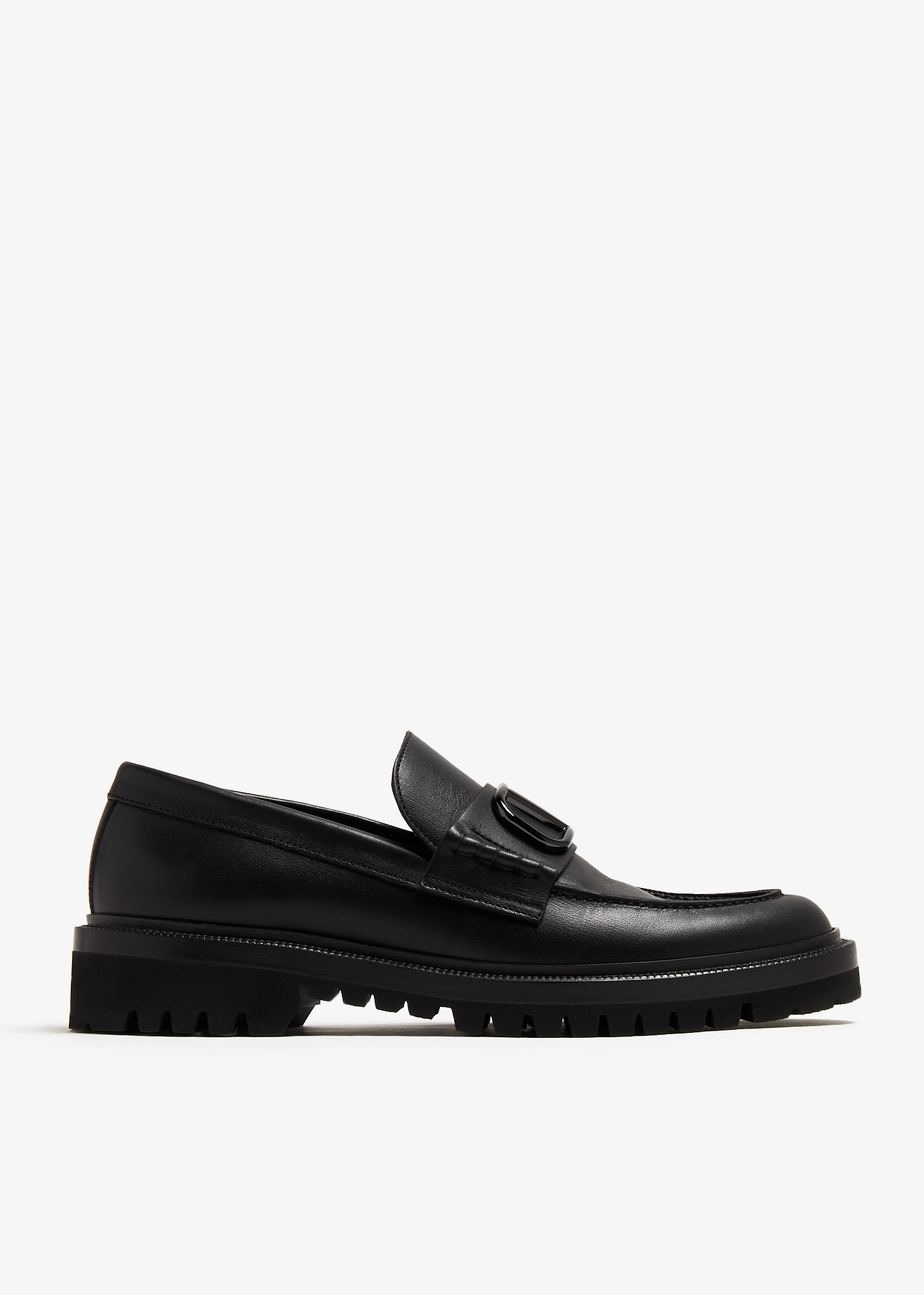 

VLogo Signature calfskin loafers, Black