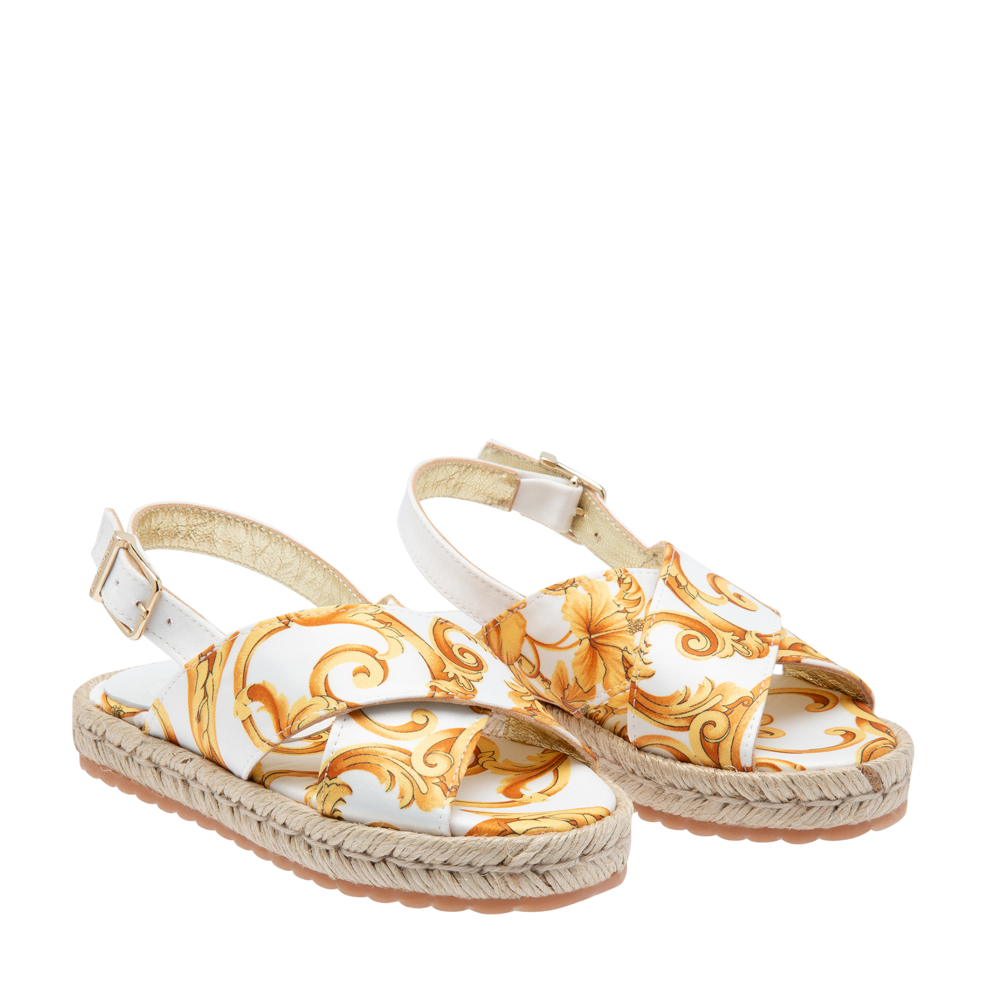 

Leather espadrille sandals, White