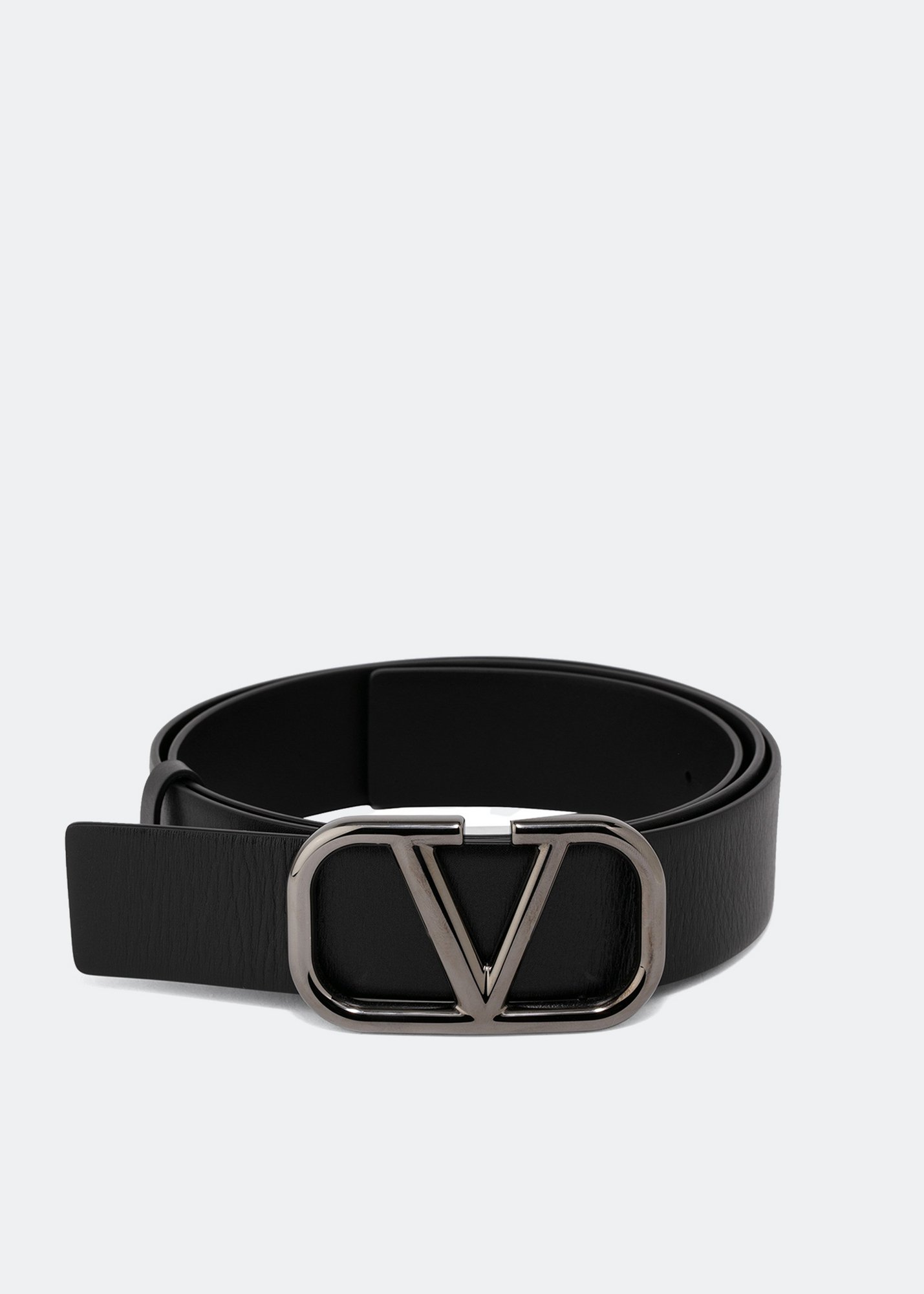 

VLogo Signature leather belt, Black