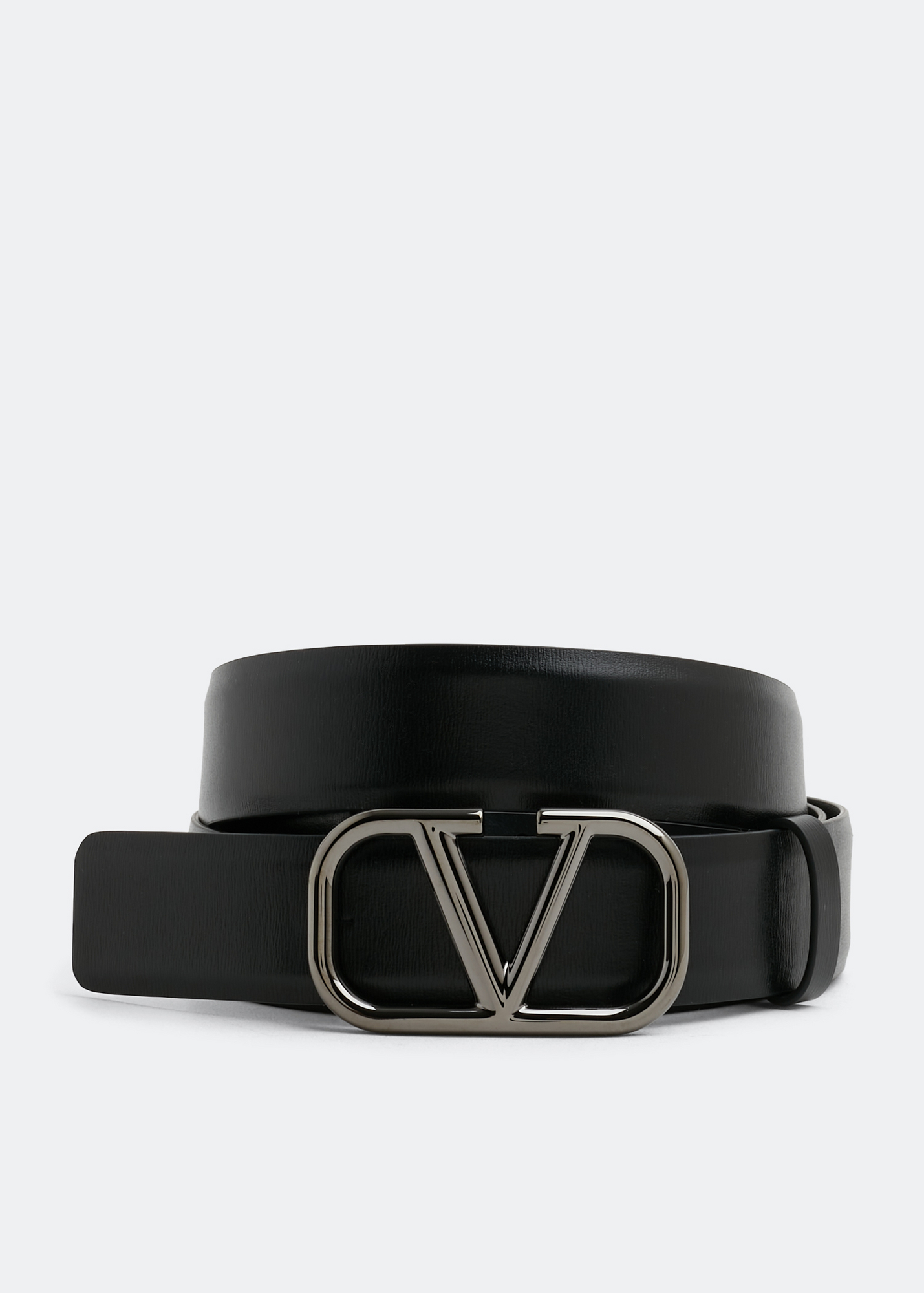 

VLogo Signature leather belt, Black